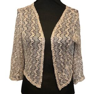 Ultra Teeze Cream Lace Bolero Shrug with 3/4 Sleeves
